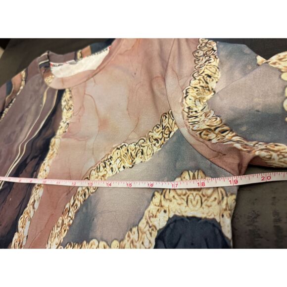 Exclusive Long Sleeve Marble Print Top - Sz M - Picture 5 of 9